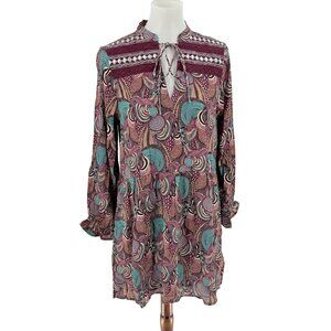 Handmade NKN By Nekane Artisan Tunic Dress With Embroidery & Lace Details, S